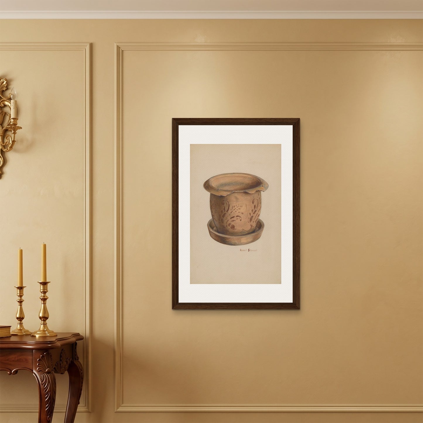 Orlonzo - FRAMED CANVAS DARK WOOD 60x90cm24x36 ROOM