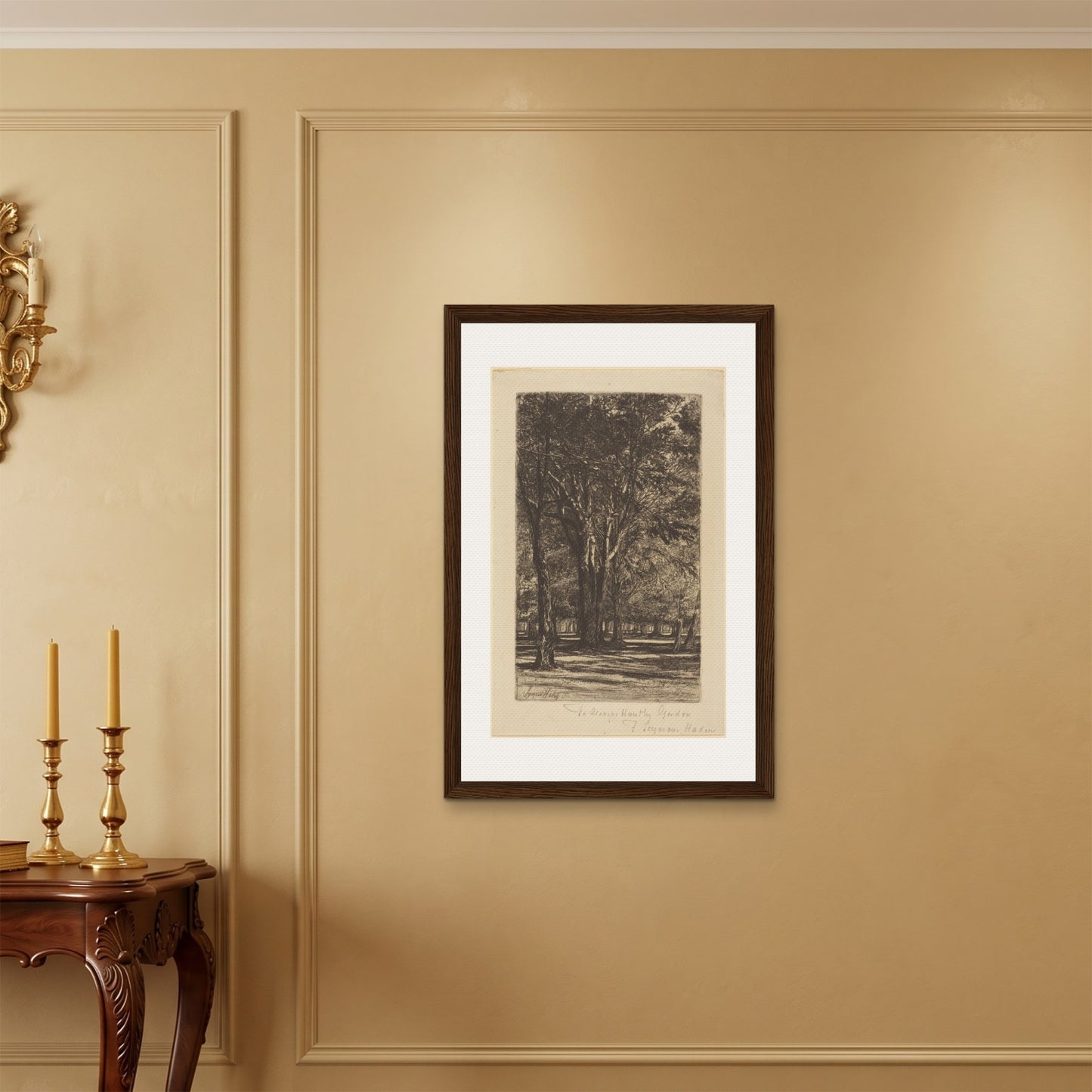 Orlonzo - FRAMED CANVAS DARK WOOD 60x90cm24x36 ROOM