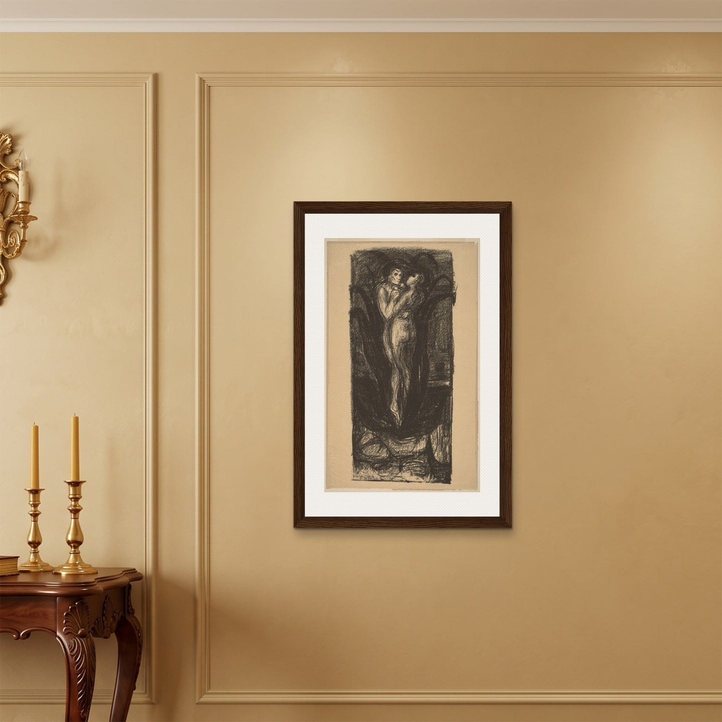 Orlonzo - FRAMED CANVAS DARK WOOD 60x90cm24x36 ROOM