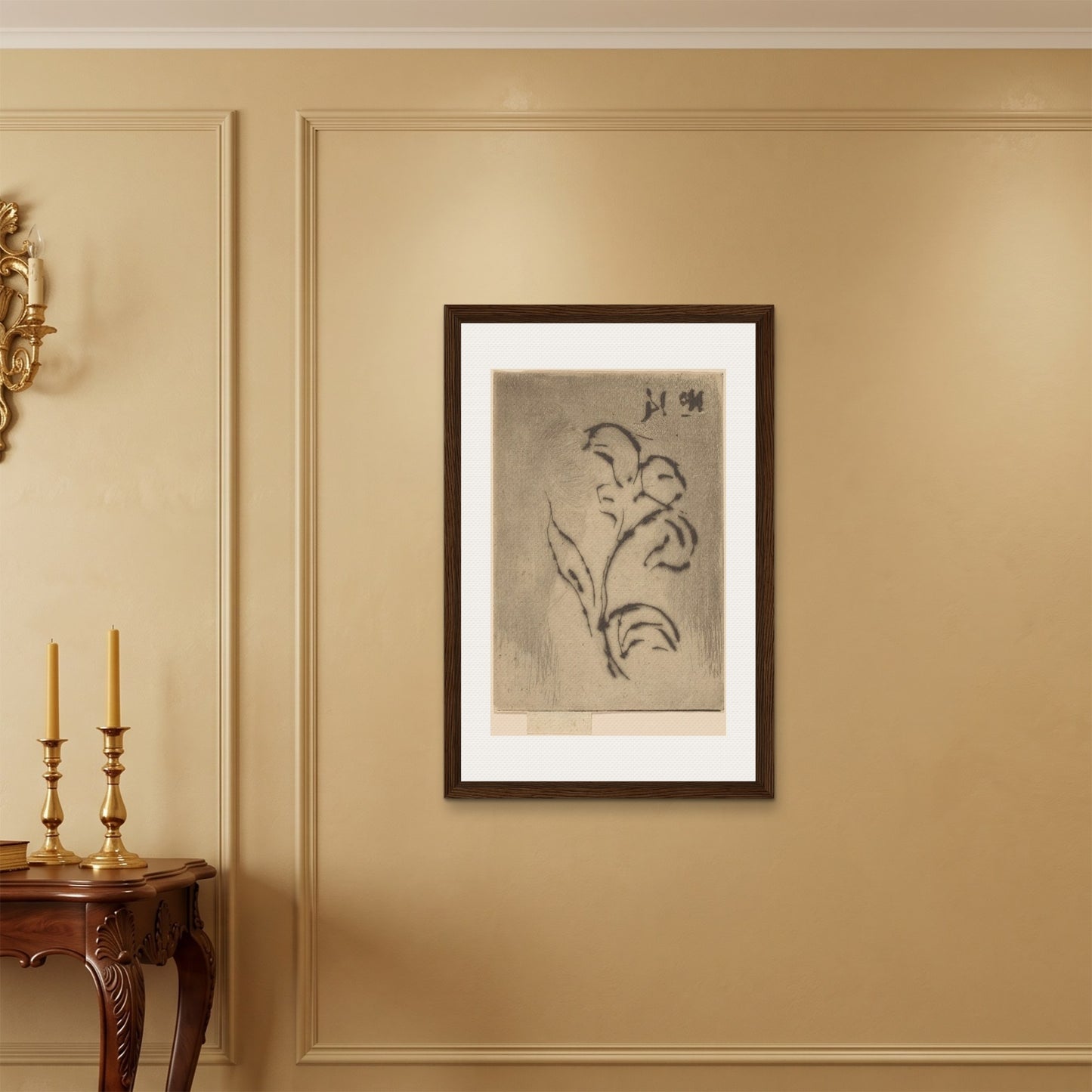 Orlonzo - FRAMED CANVAS DARK WOOD 60x90cm24x36 ROOM