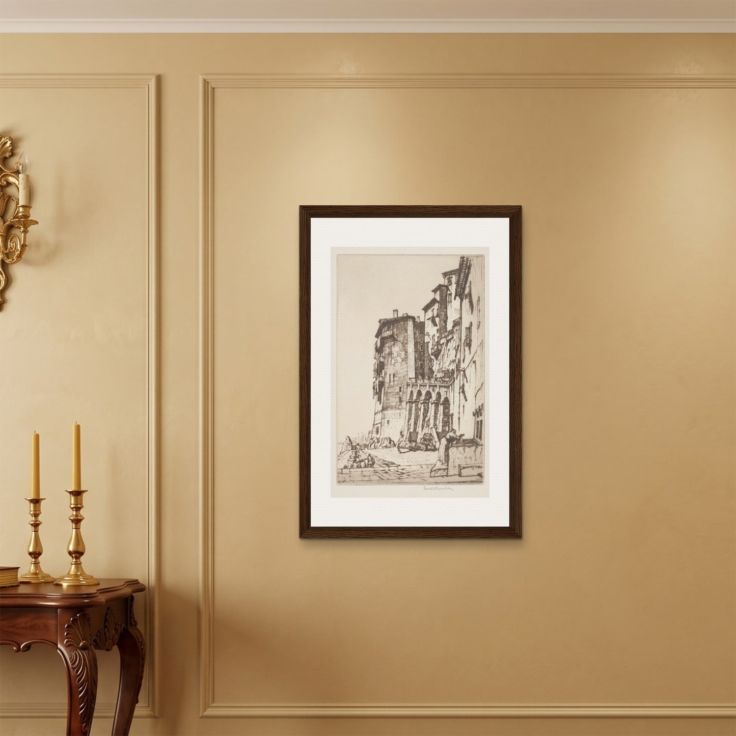 Orlonzo - FRAMED CANVAS DARK WOOD 60x90cm24x36 ROOM