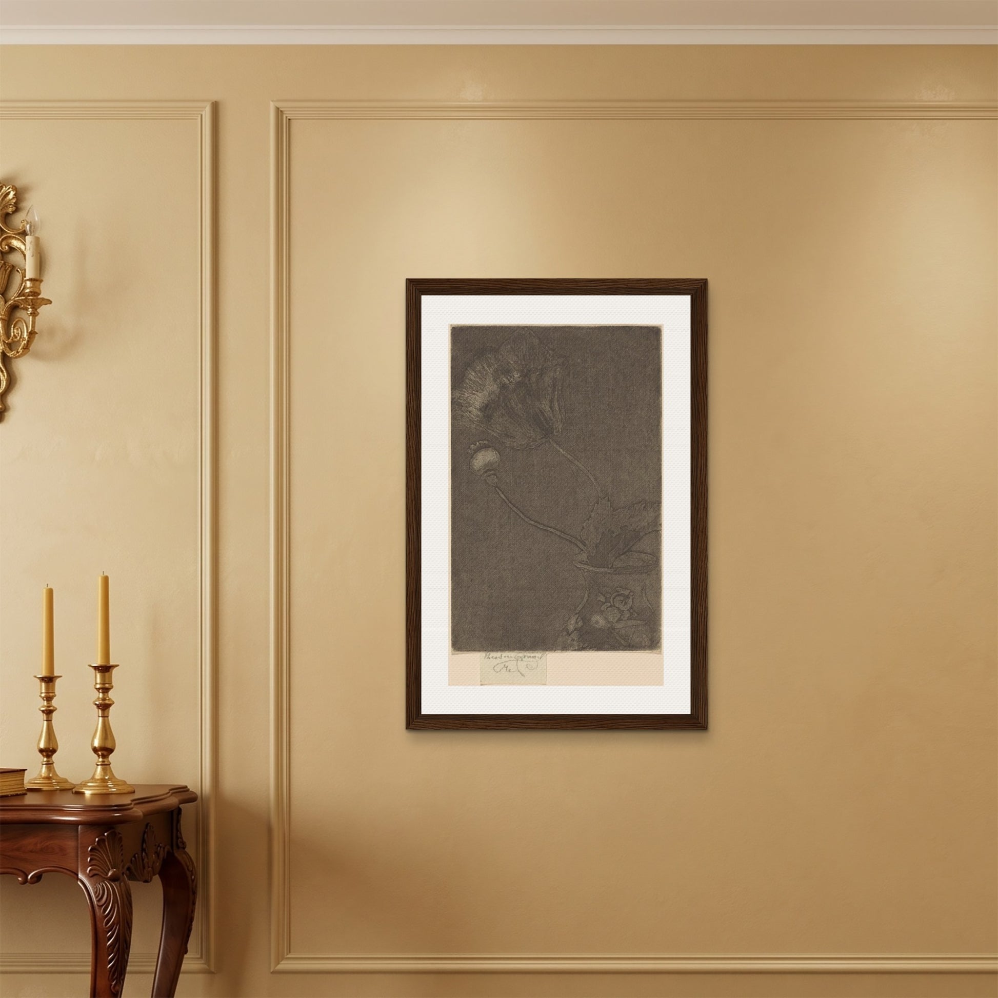 Orlonzo - FRAMED CANVAS DARK WOOD 60x90cm24x36 ROOM