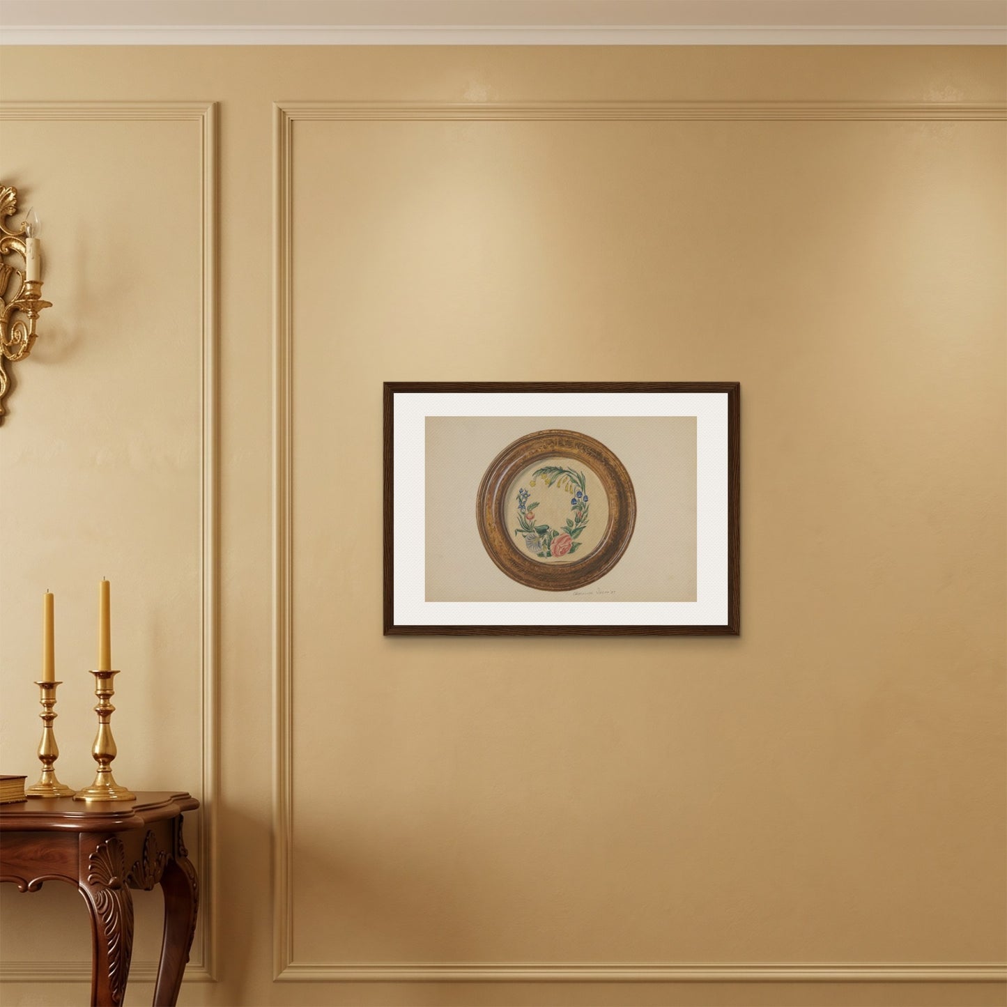 Orlonzo - FRAMED CANVAS DARK WOOD 7050cm2820 ROOM