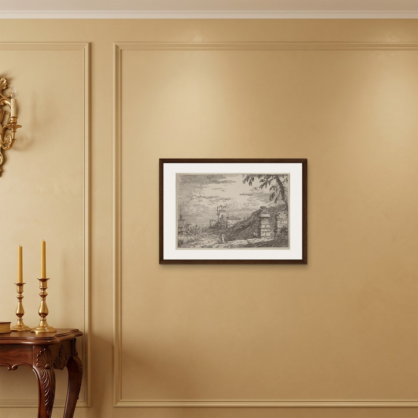Orlonzo - FRAMED CANVAS DARK WOOD 7050cm2820 ROOM