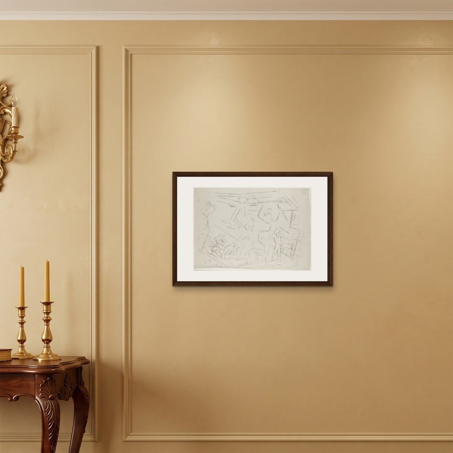 Orlonzo - FRAMED CANVAS DARK WOOD 7050cm2820 ROOM