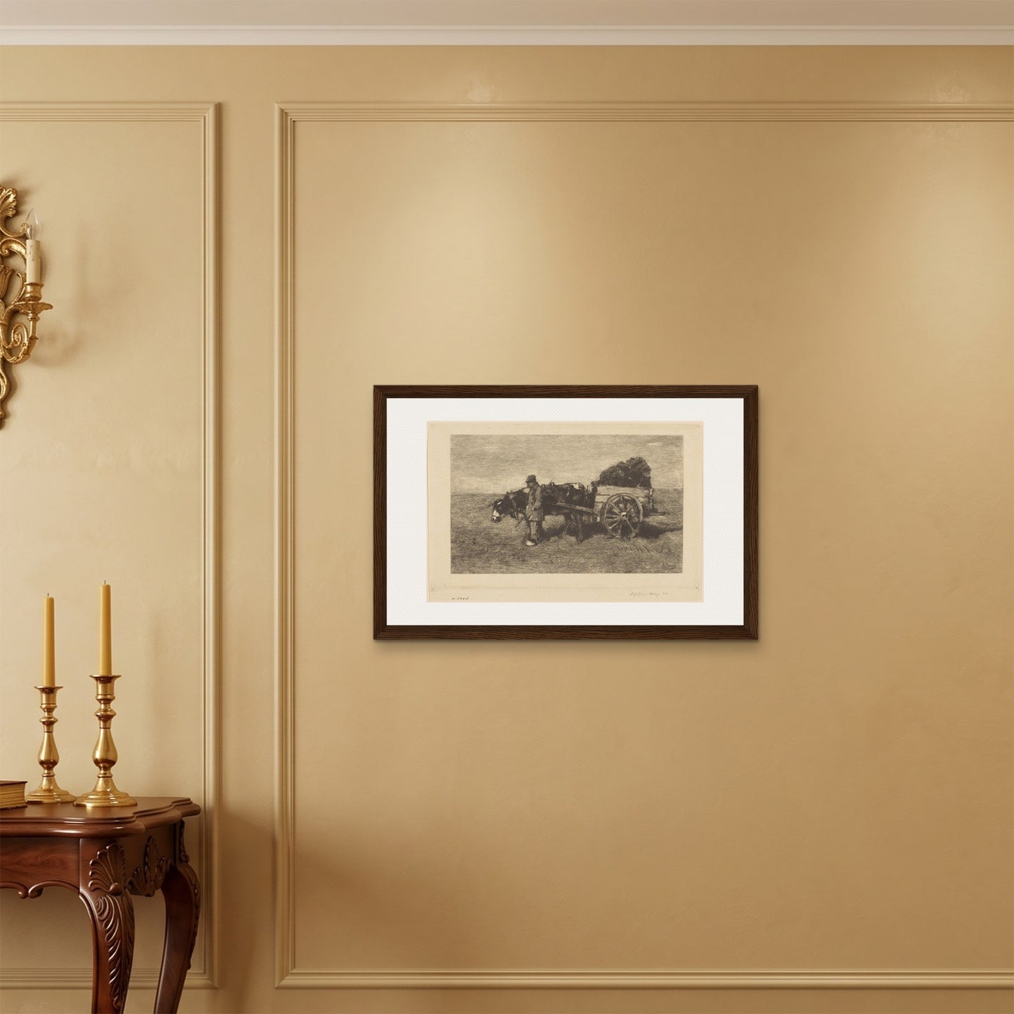 Orlonzo - FRAMED CANVAS DARK WOOD 7550cm3020 ROOM