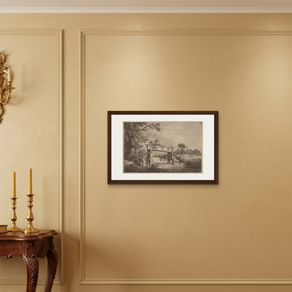 Orlonzo - FRAMED CANVAS DARK WOOD 7550cm3020 ROOM