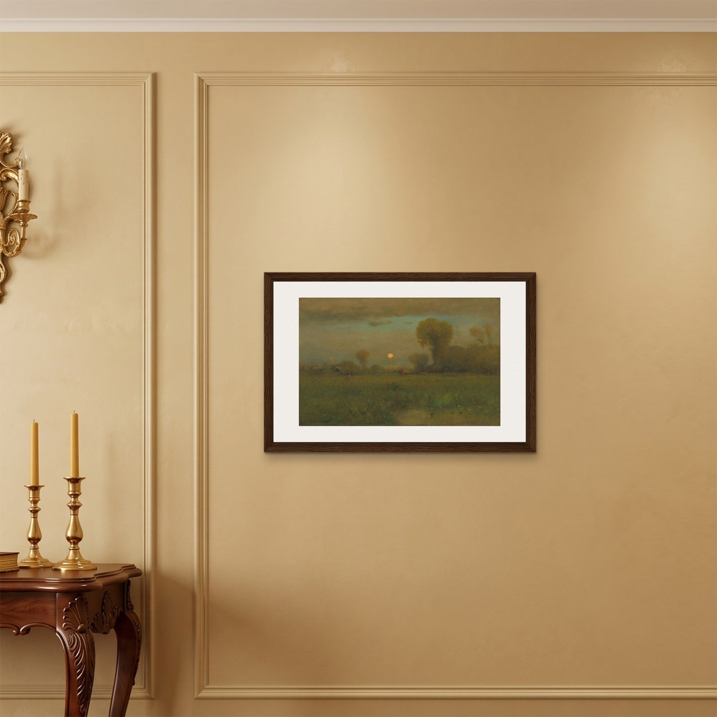 Orlonzo - FRAMED CANVAS DARK WOOD 7550cm3020 ROOM