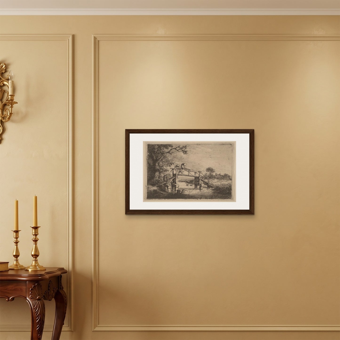 Orlonzo - FRAMED CANVAS DARK WOOD 7550cm3020 ROOM