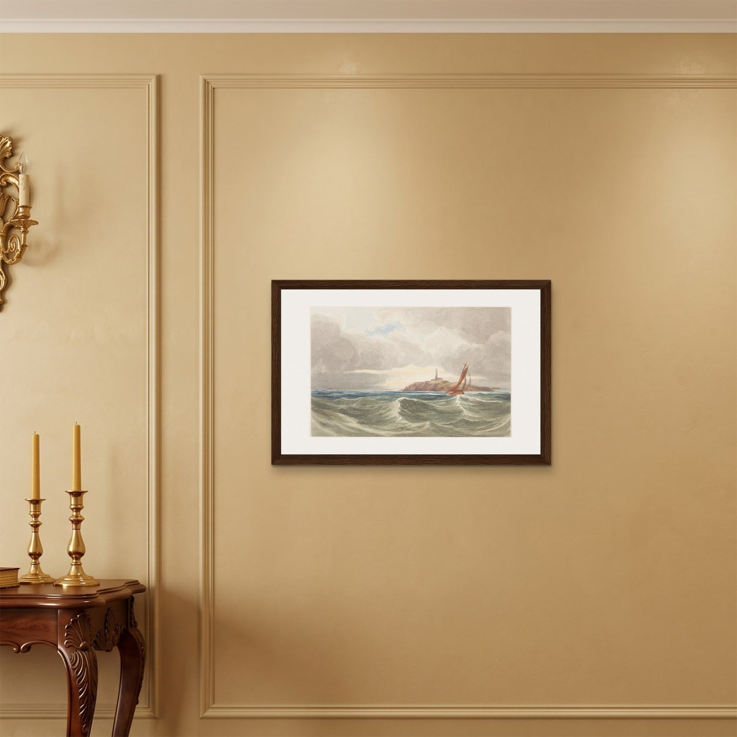 Orlonzo - FRAMED CANVAS DARK WOOD 7550cm3020 ROOM
