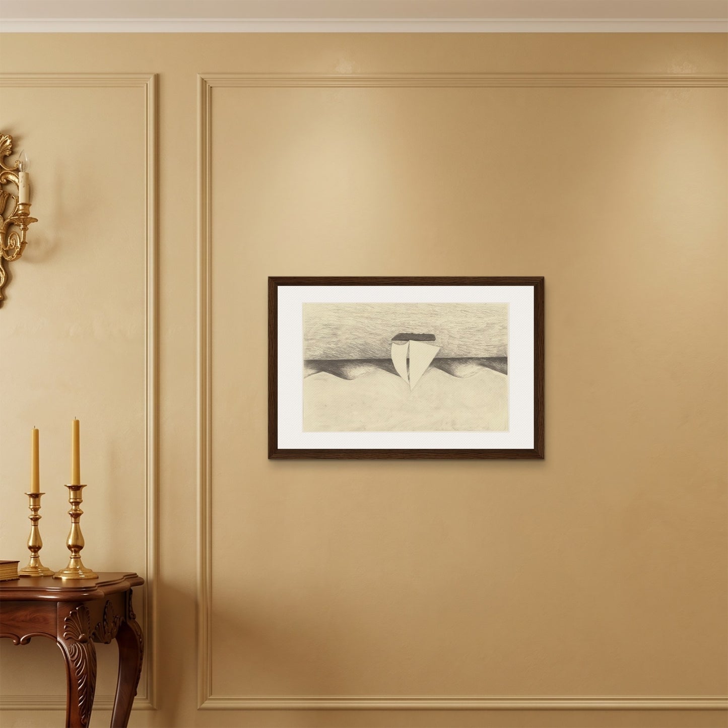 Orlonzo - FRAMED CANVAS DARK WOOD 7550cm3020 ROOM