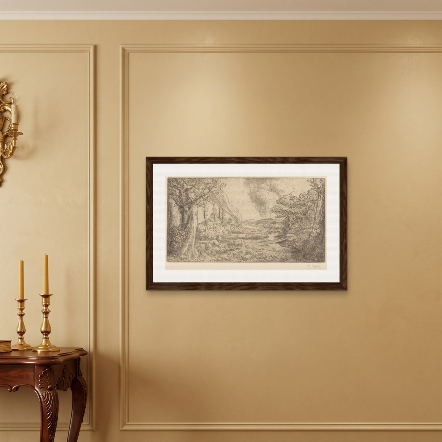 Orlonzo - FRAMED CANVAS DARK WOOD 9060cm3624 ROOM