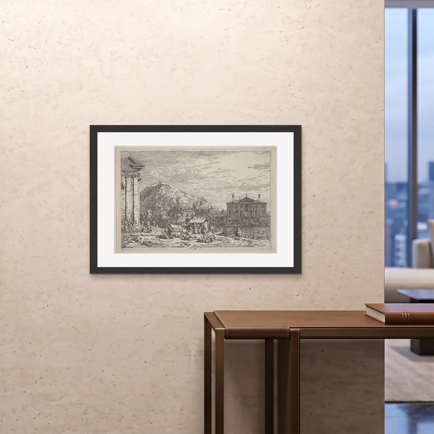 Orlonzo - FRAMED PRINT BLACK 10070cm4028 ROOM