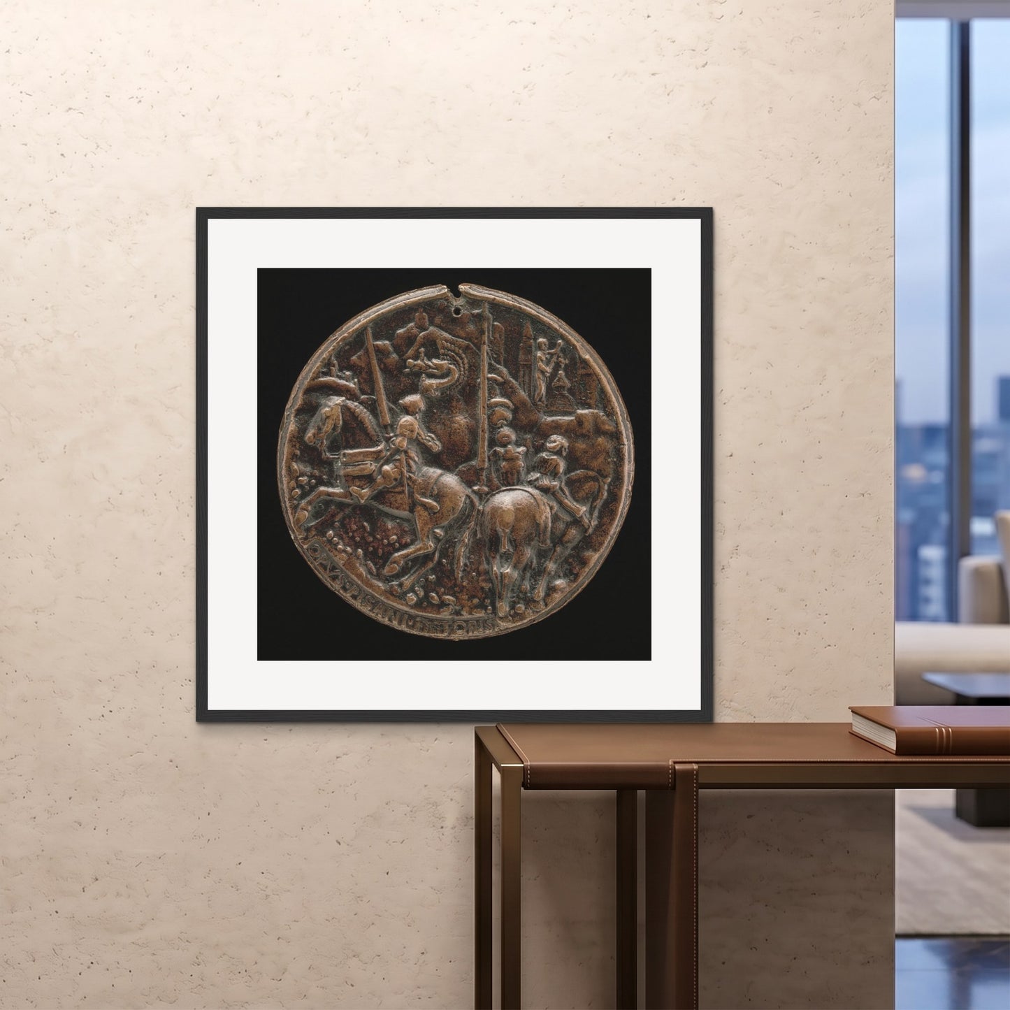 Orlonzo - FRAMED PRINT BLACK 100x100cm40x40 ROOM