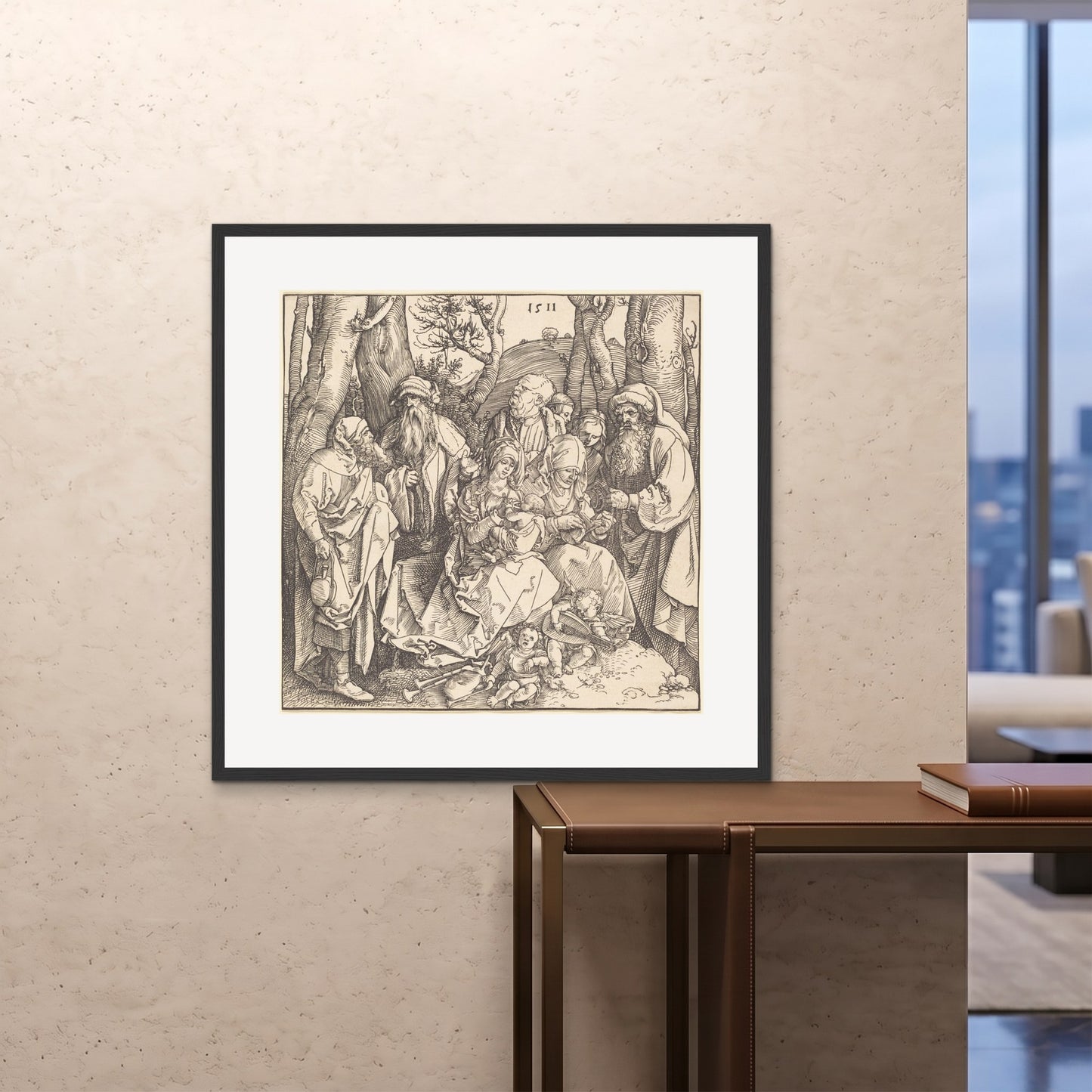 Orlonzo - FRAMED PRINT BLACK 100x100cm40x40 ROOM