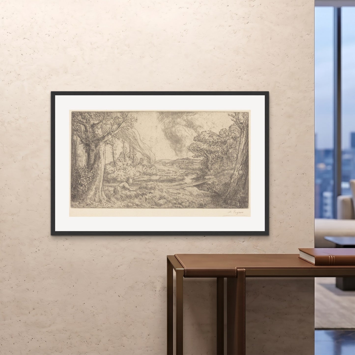 Orlonzo - FRAMED PRINT BLACK 12080cm4832 ROOM