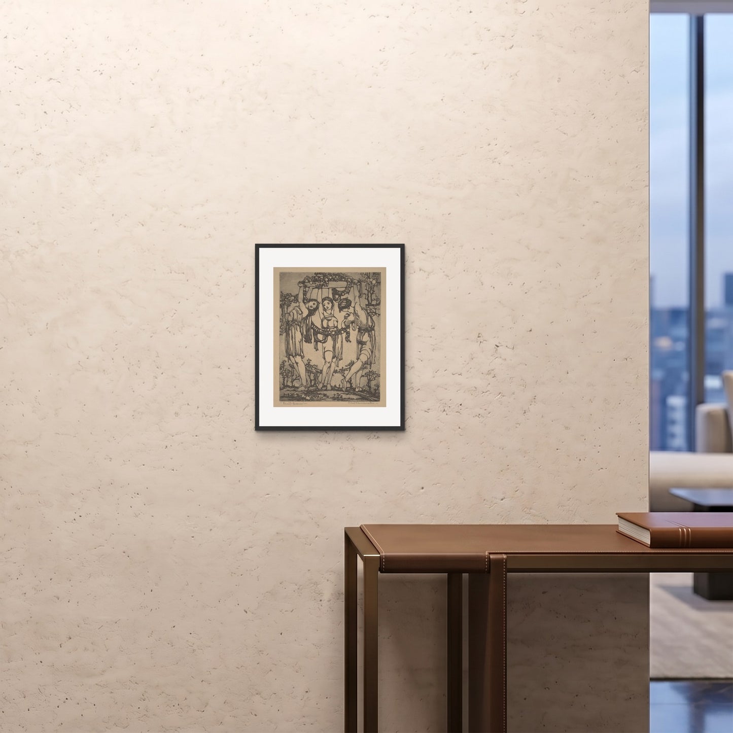 Orlonzo - FRAMED PRINT BLACK 16x2040x50cm ROOM