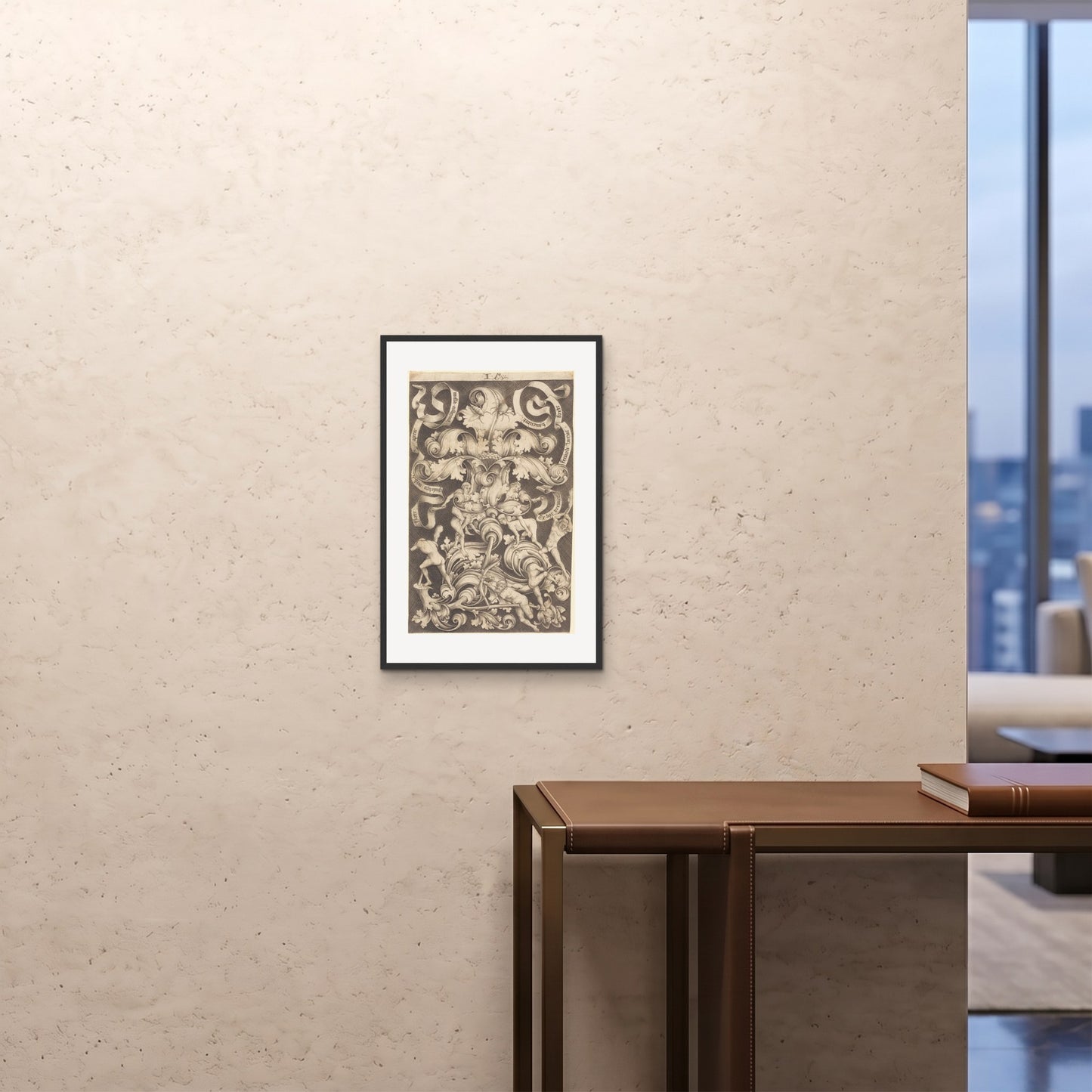 Orlonzo - FRAMED PRINT BLACK 16x2440x60cm ROOM