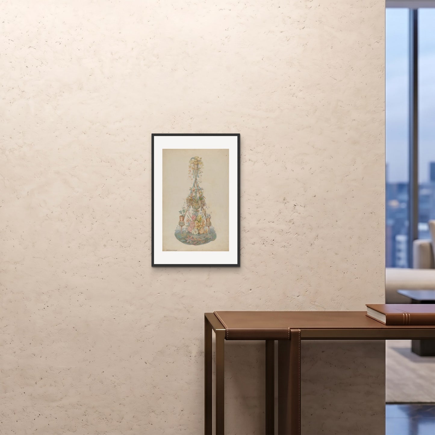 Orlonzo - FRAMED PRINT BLACK 16x2440x60cm ROOM