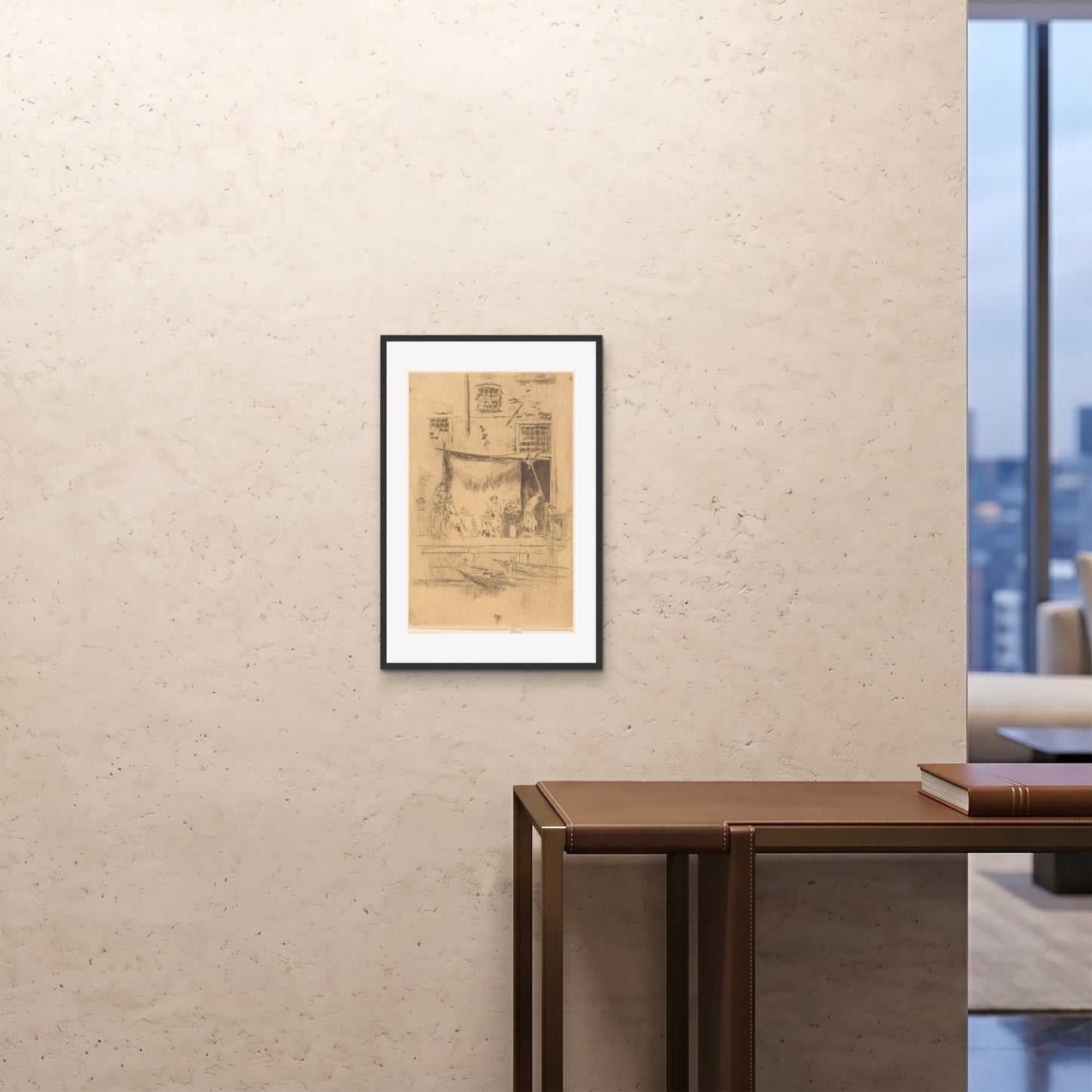 Orlonzo - FRAMED PRINT BLACK 16x2440x60cm ROOM