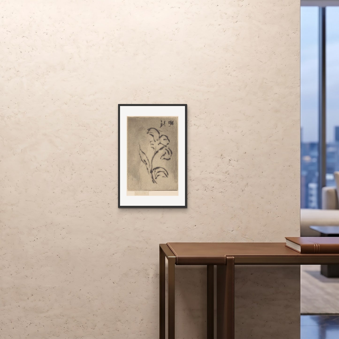 Orlonzo - FRAMED PRINT BLACK 16x2440x60cm ROOM