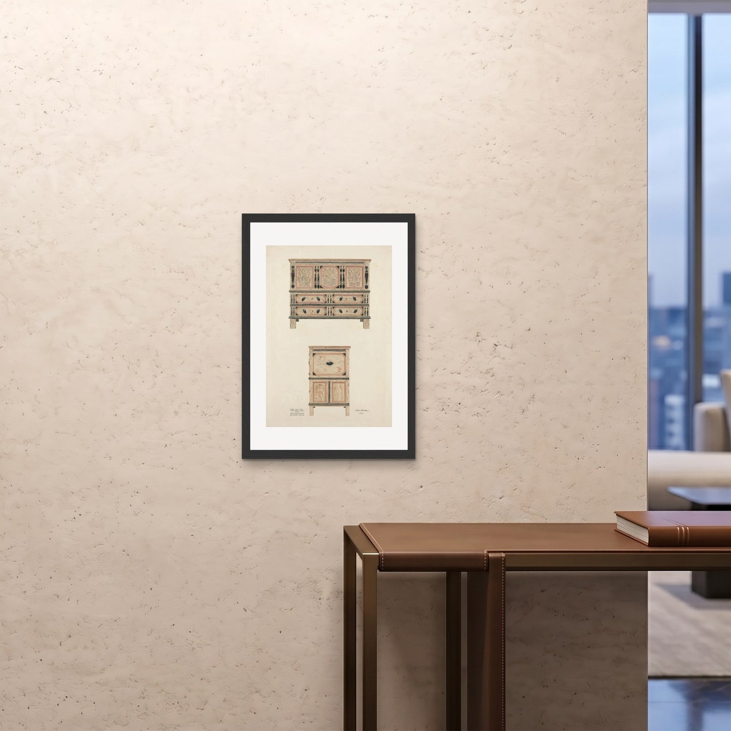 Orlonzo - FRAMED PRINT BLACK 20x2850x70cm ROOM