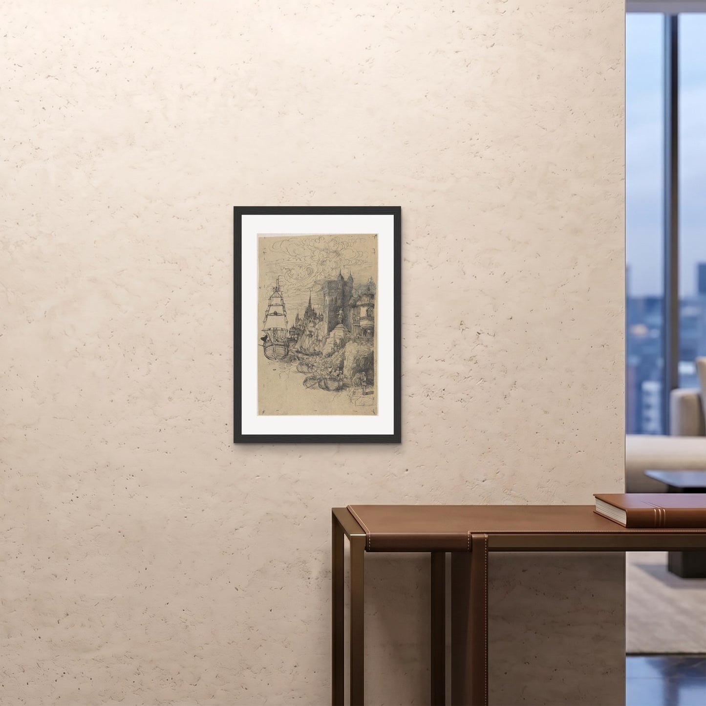 Orlonzo - FRAMED PRINT BLACK 20x2850x70cm ROOM