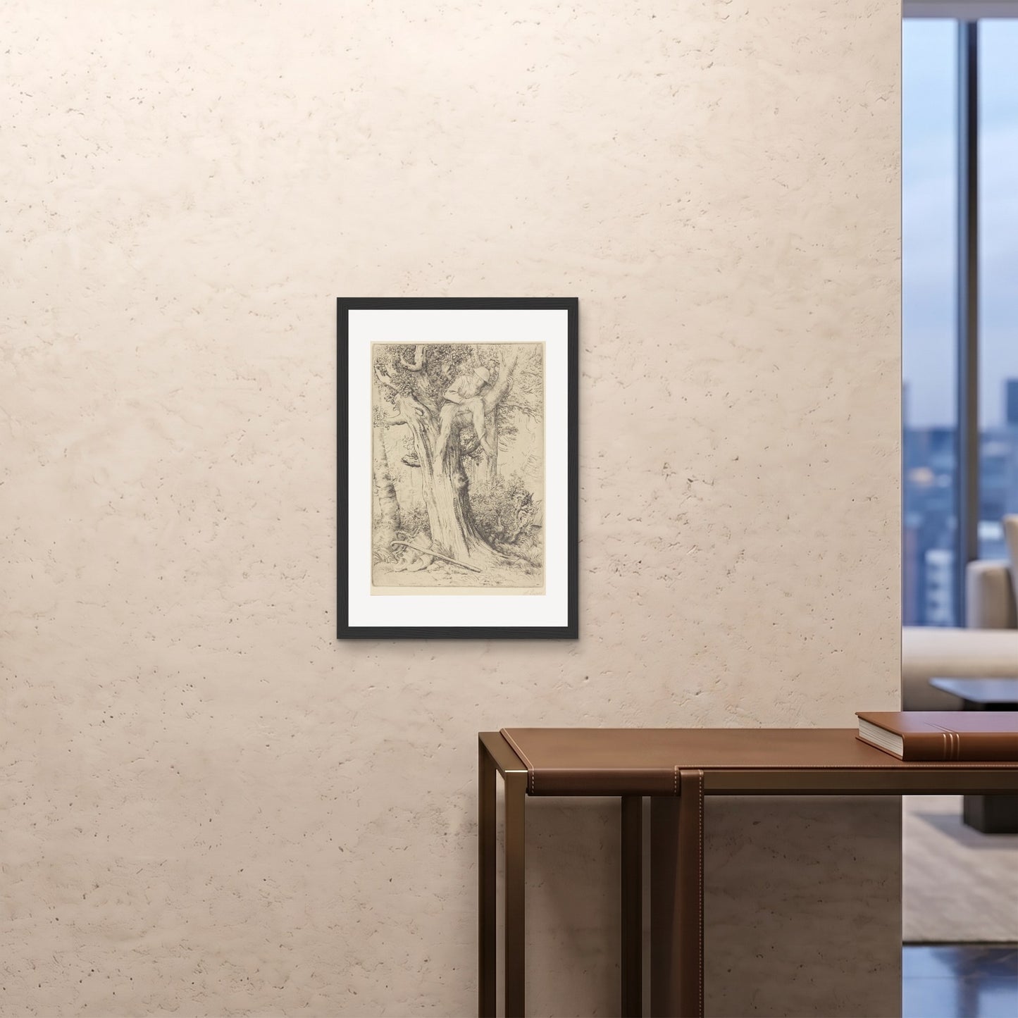 Orlonzo - FRAMED PRINT BLACK 20x2850x70cm ROOM