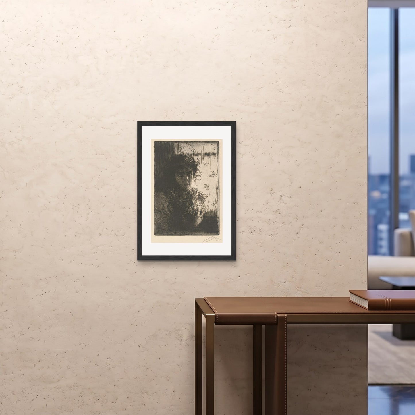 Orlonzo - FRAMED PRINT BLACK 20x2850x70cm ROOM