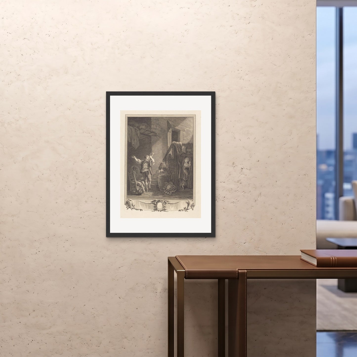 Orlonzo - FRAMED PRINT BLACK 24x3260x80cm ROOM