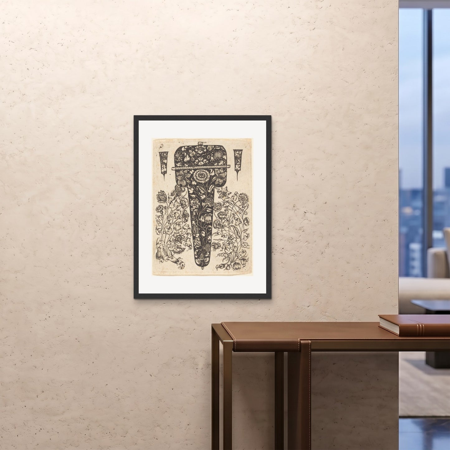 Orlonzo - FRAMED PRINT BLACK 24x3260x80cm ROOM