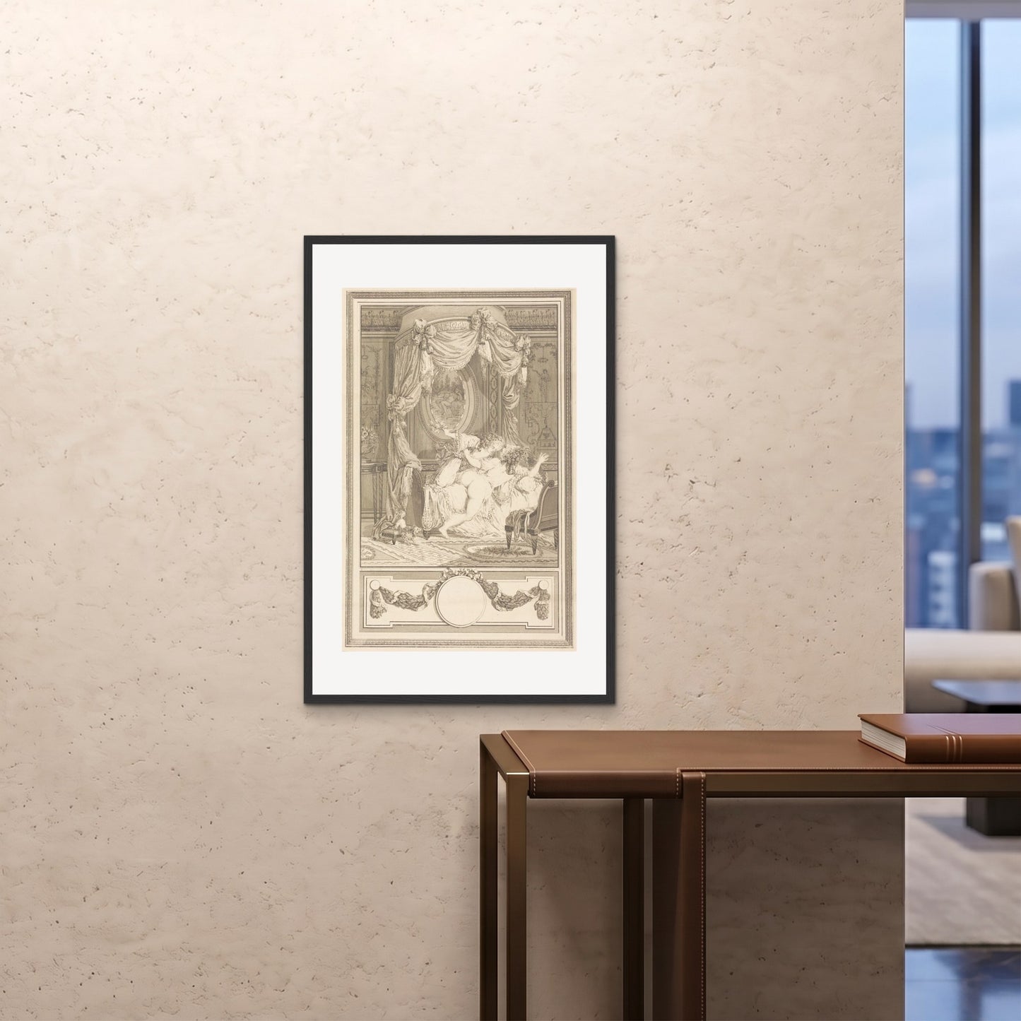 Orlonzo - FRAMED PRINT BLACK 24x3660x90cm ROOM