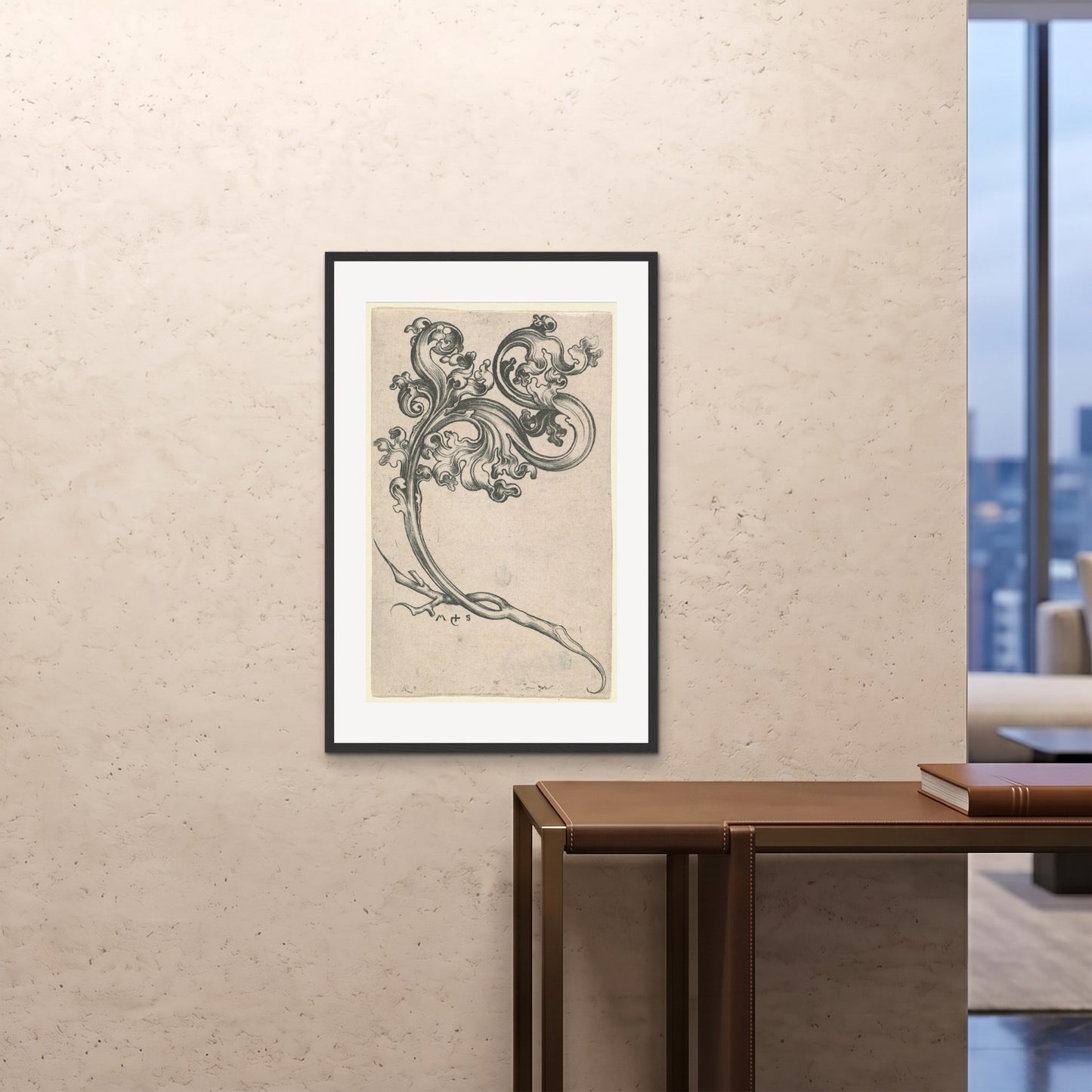 Orlonzo - FRAMED PRINT BLACK 24x3660x90cm ROOM