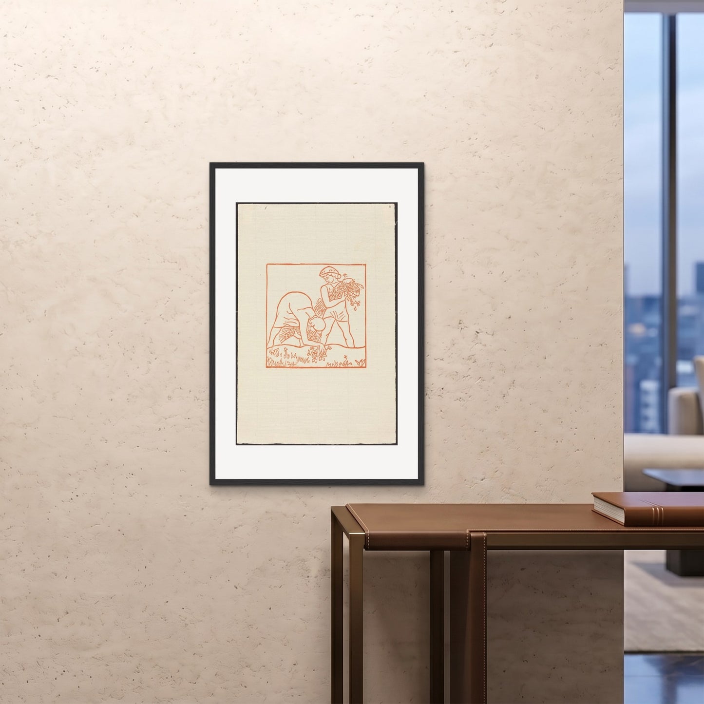 Orlonzo - FRAMED PRINT BLACK 24x3660x90cm ROOM