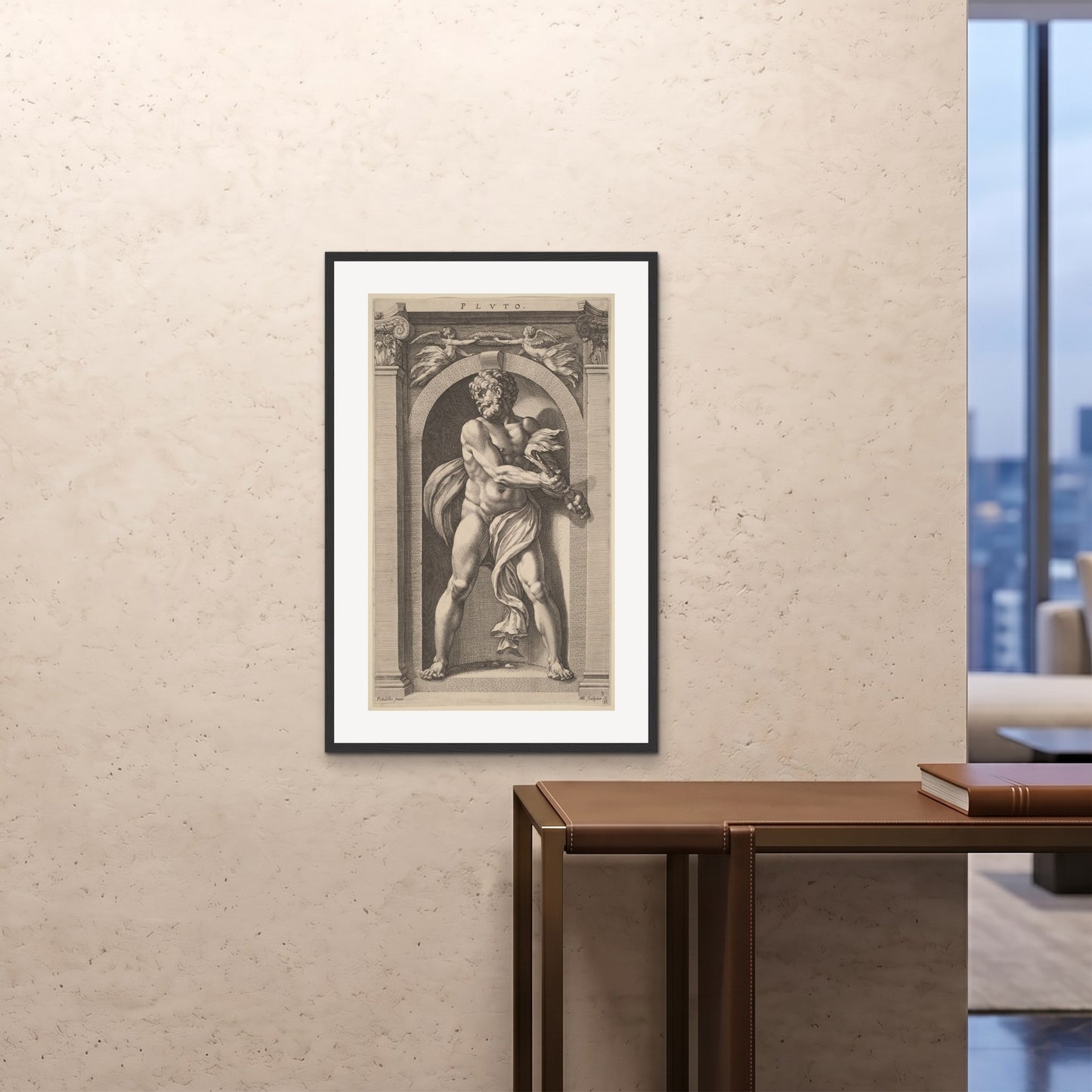 Orlonzo - FRAMED PRINT BLACK 24x3660x90cm ROOM