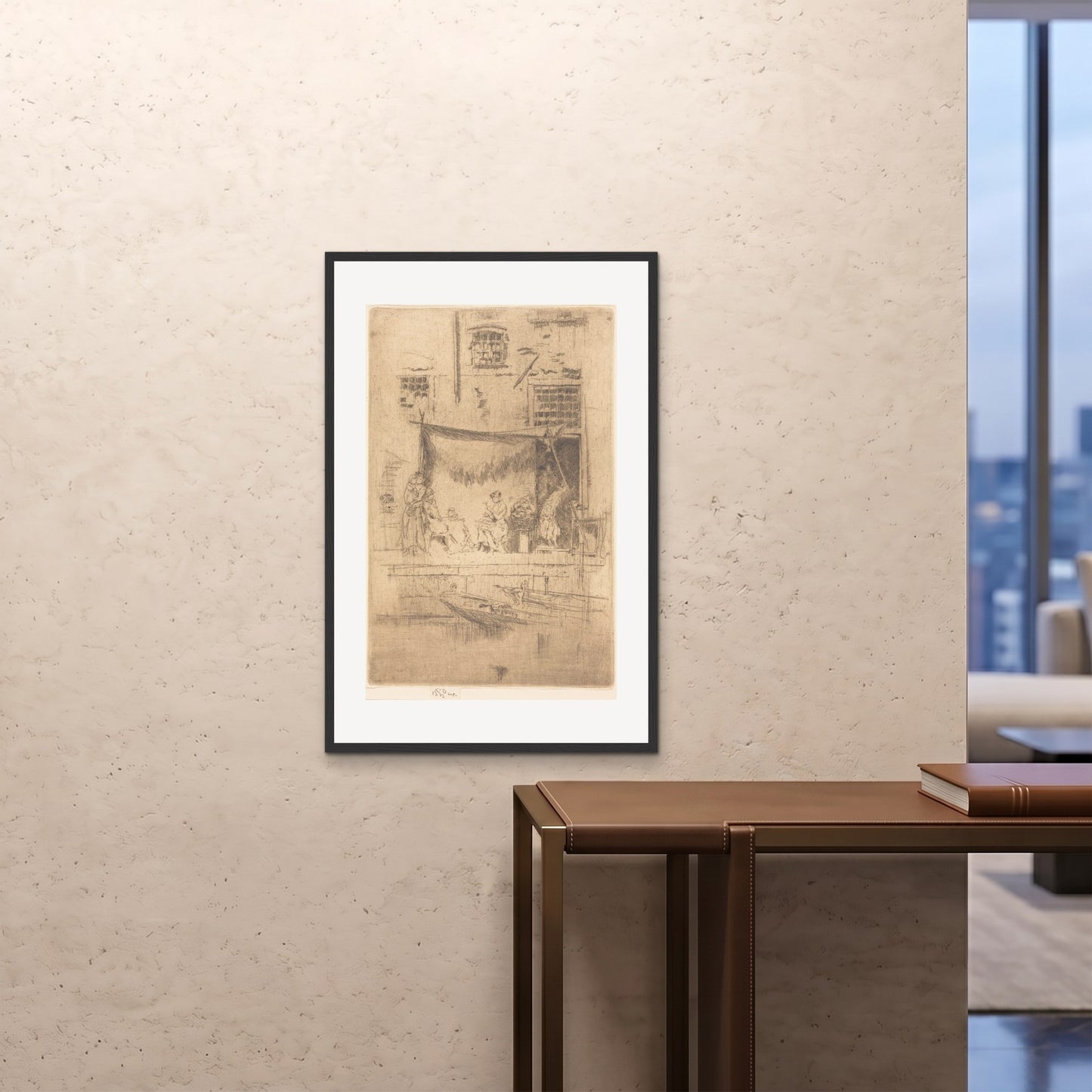 Orlonzo - FRAMED PRINT BLACK 24x3660x90cm ROOM