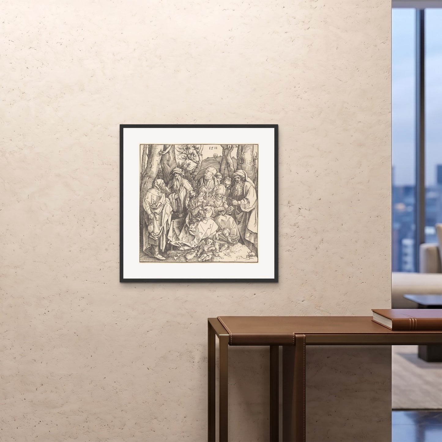 Orlonzo - FRAMED PRINT BLACK 28x2870x70cm ROOM