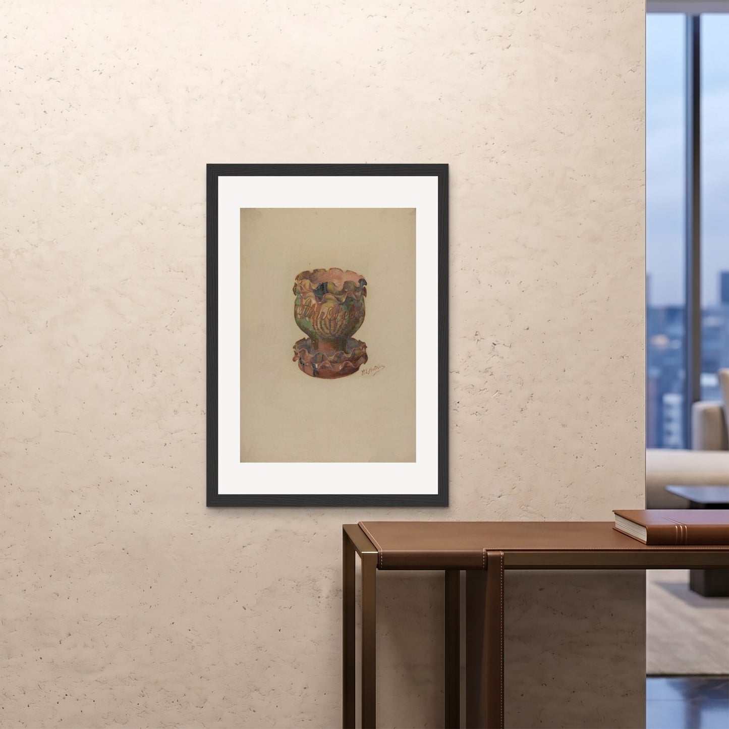 Orlonzo - FRAMED PRINT BLACK 28x4070x100cm ROOM