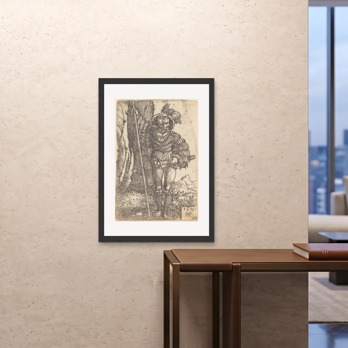 Orlonzo - FRAMED PRINT BLACK 28x4070x100cm ROOM