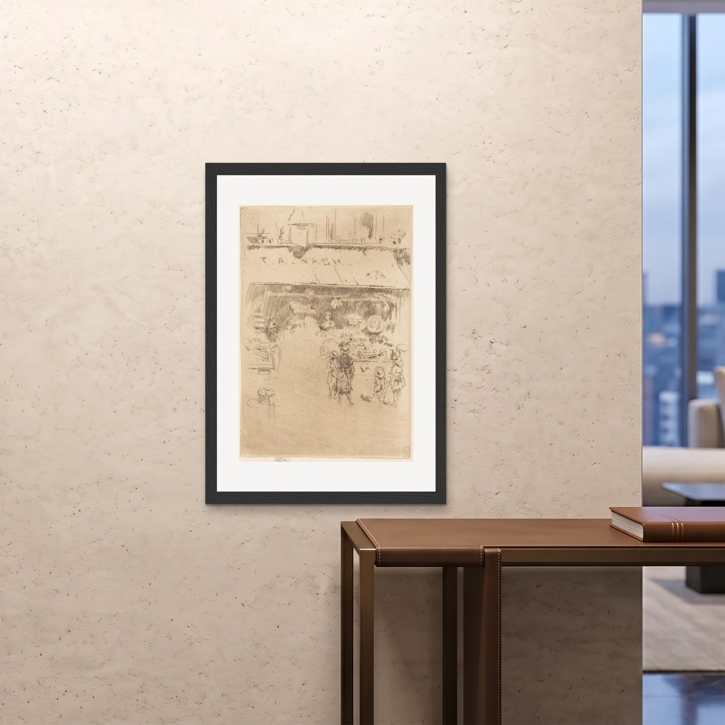 Orlonzo - FRAMED PRINT BLACK 28x4070x100cm ROOM