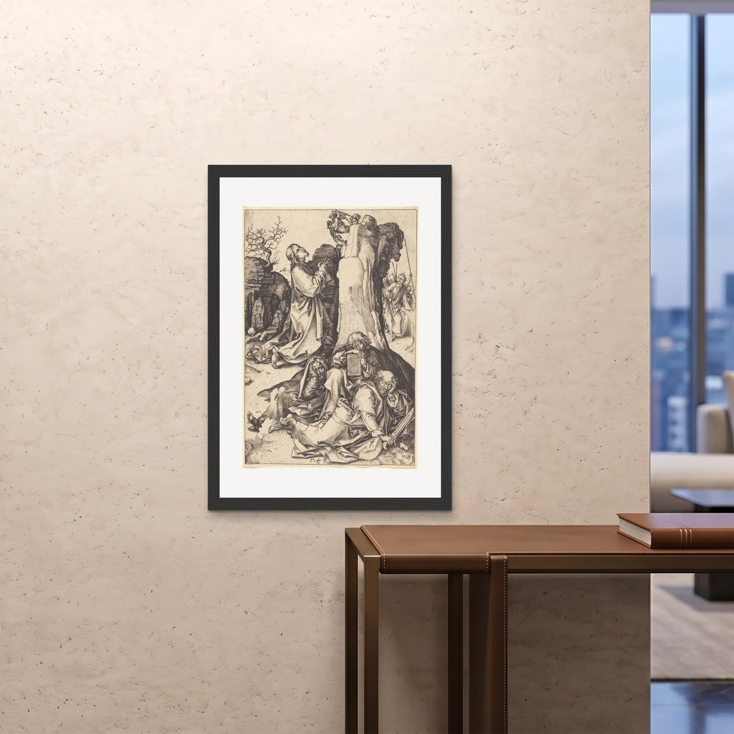 Orlonzo - FRAMED PRINT BLACK 28x4070x100cm ROOM