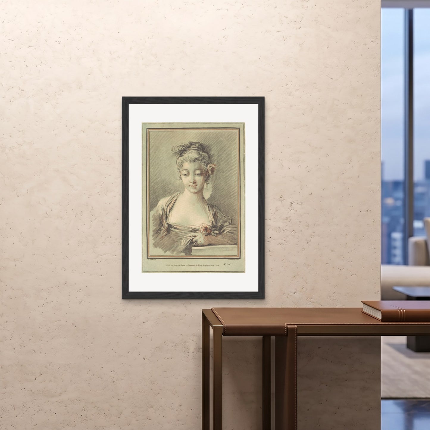 Orlonzo - FRAMED PRINT BLACK 28x4070x100cm ROOM