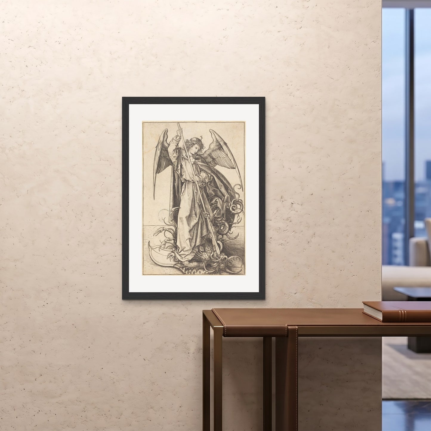 Orlonzo - FRAMED PRINT BLACK 28x4070x100cm ROOM
