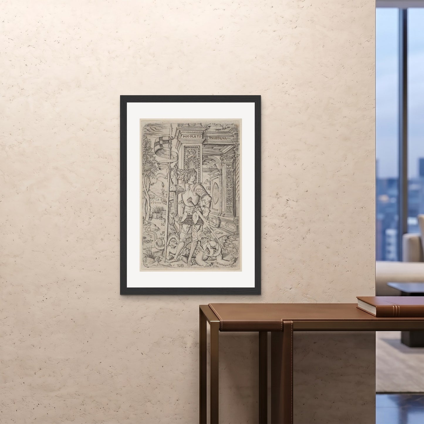 Orlonzo - FRAMED PRINT BLACK 28x4070x100cm ROOM