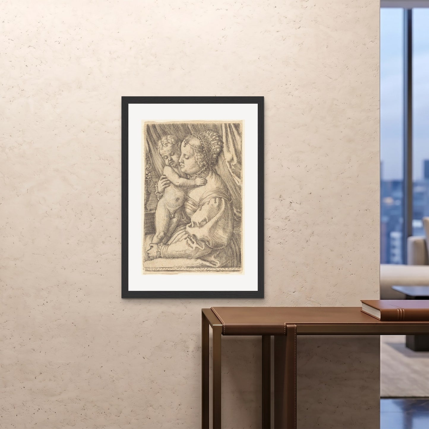 Orlonzo - FRAMED PRINT BLACK 28x4070x100cm ROOM