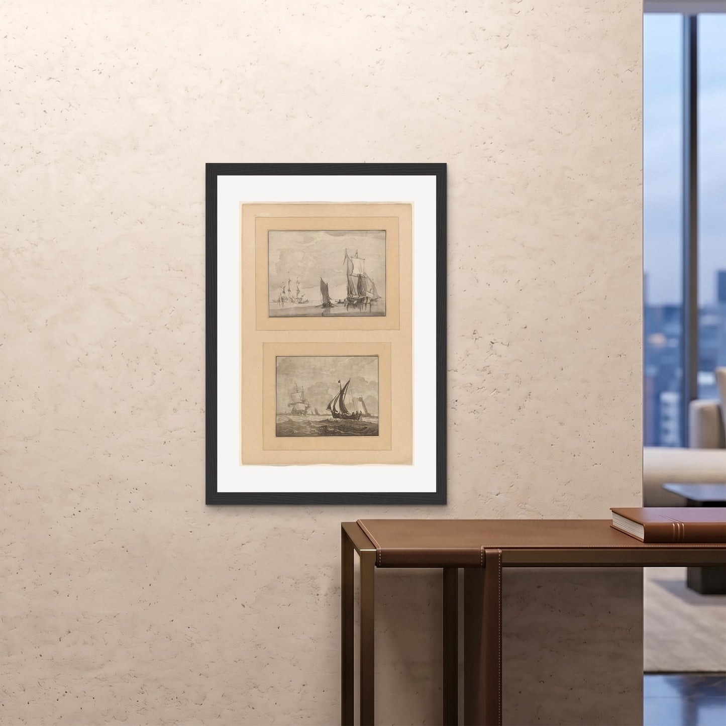 Orlonzo - FRAMED PRINT BLACK 28x4070x100cm ROOM