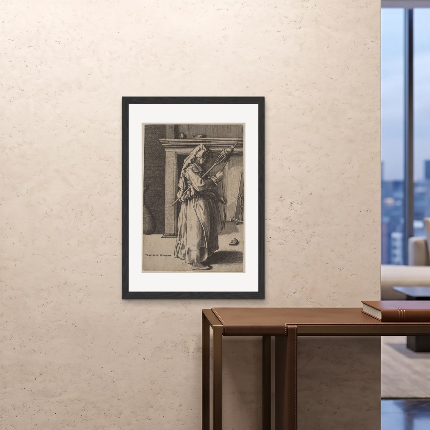 Orlonzo - FRAMED PRINT BLACK 28x4070x100cm ROOM