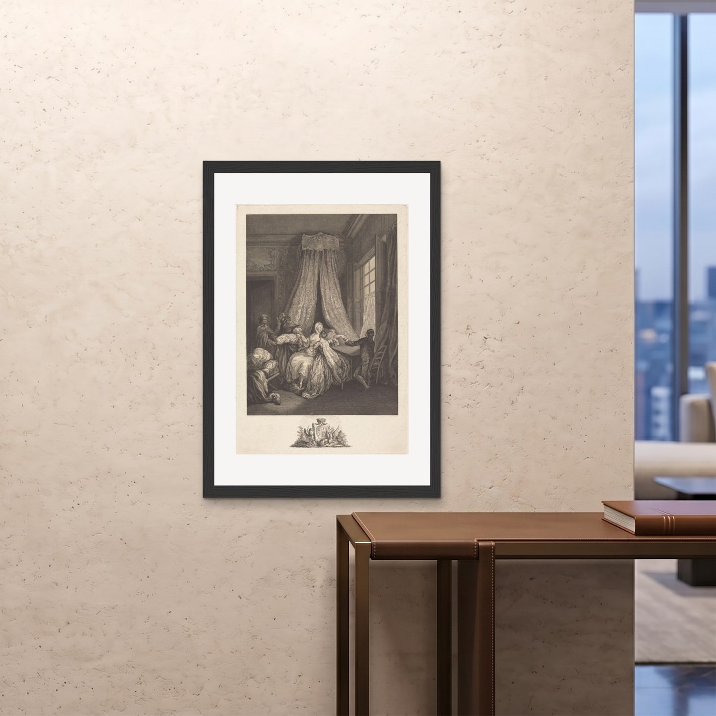 Orlonzo - FRAMED PRINT BLACK 28x4070x100cm ROOM