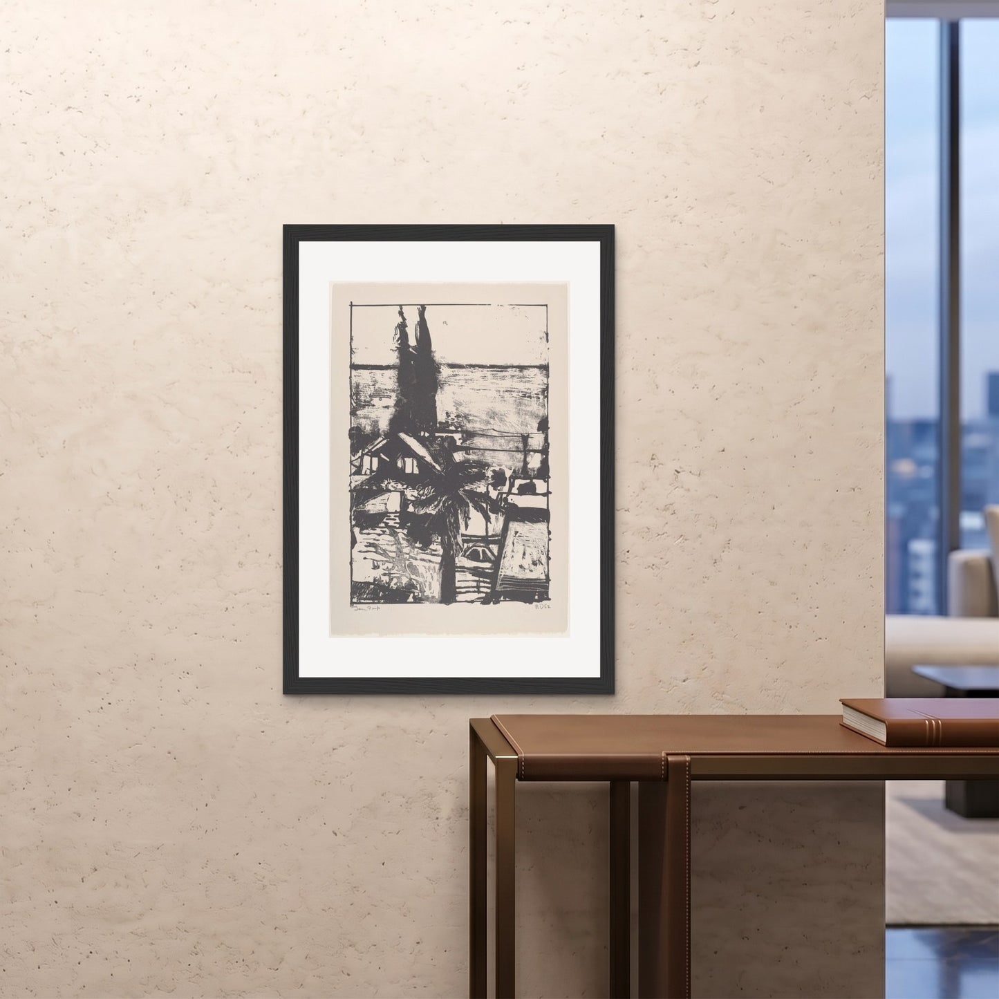 Orlonzo - FRAMED PRINT BLACK 28x4070x100cm ROOM