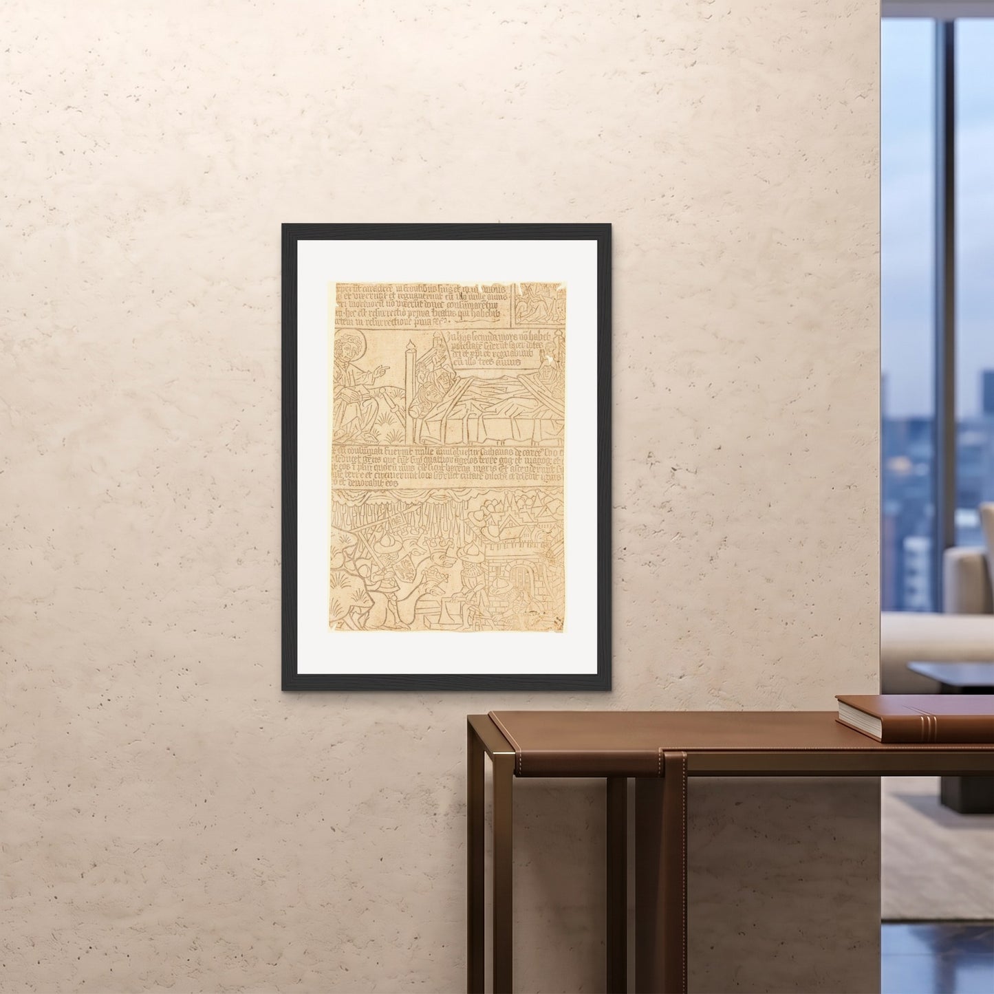 Orlonzo - FRAMED PRINT BLACK 28x4070x100cm ROOM